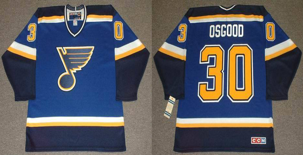 2019 Men St.Louis Blues 30 Osgood blue CCM NHL jerseys